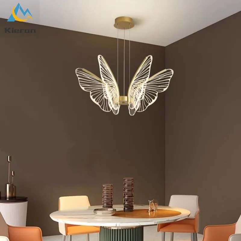 

Nordic Modern Butterfly LED Chandelier Bedroom Bathroom Restaurant Wing Pendent Lamps Living Room Decor Dragonfly Pendent Lights