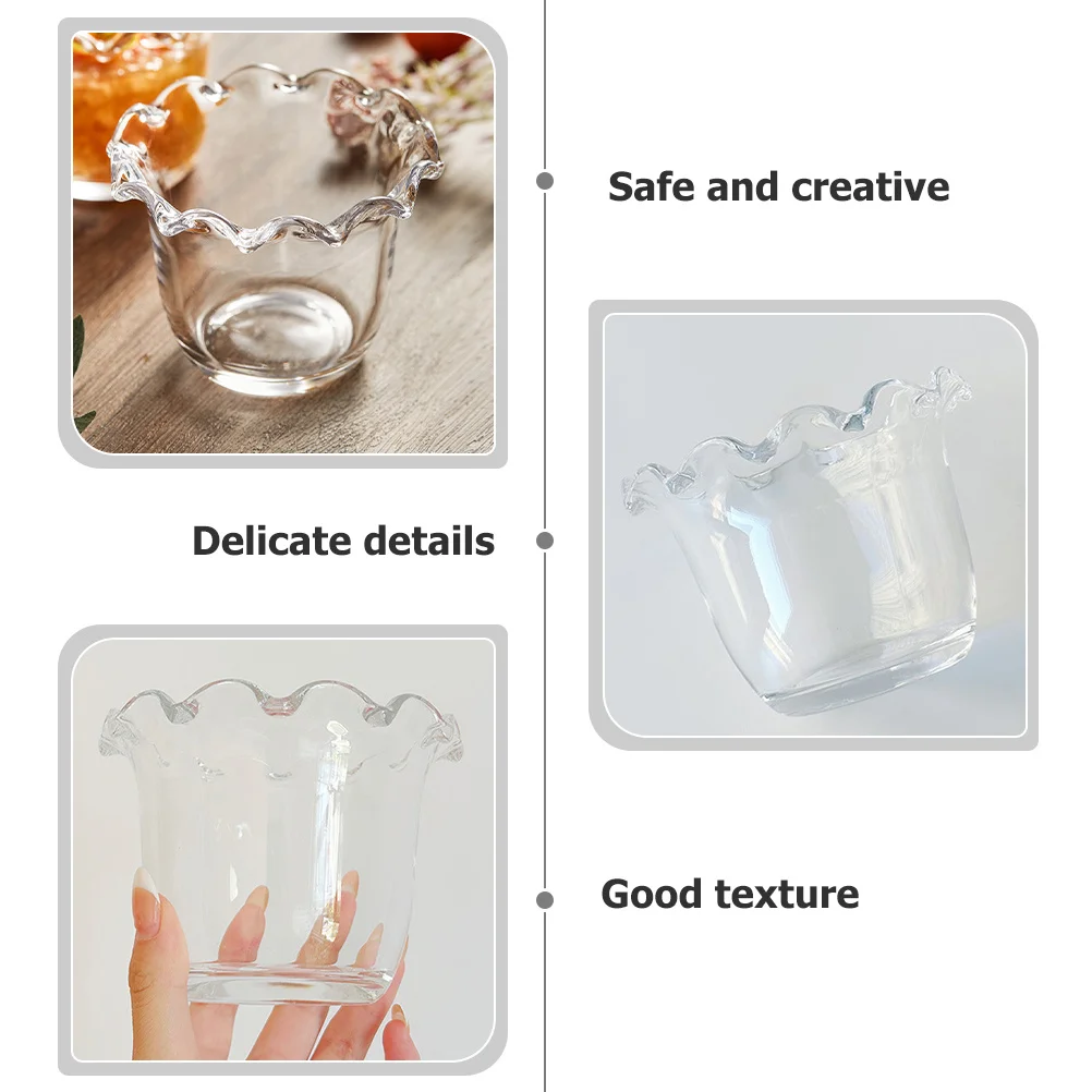 

4Pcs Large Glass Salad Bowl Exquisite Flower Design Deep Mixing Bowls for Dessert Fruit Snack Home Restaurant Use