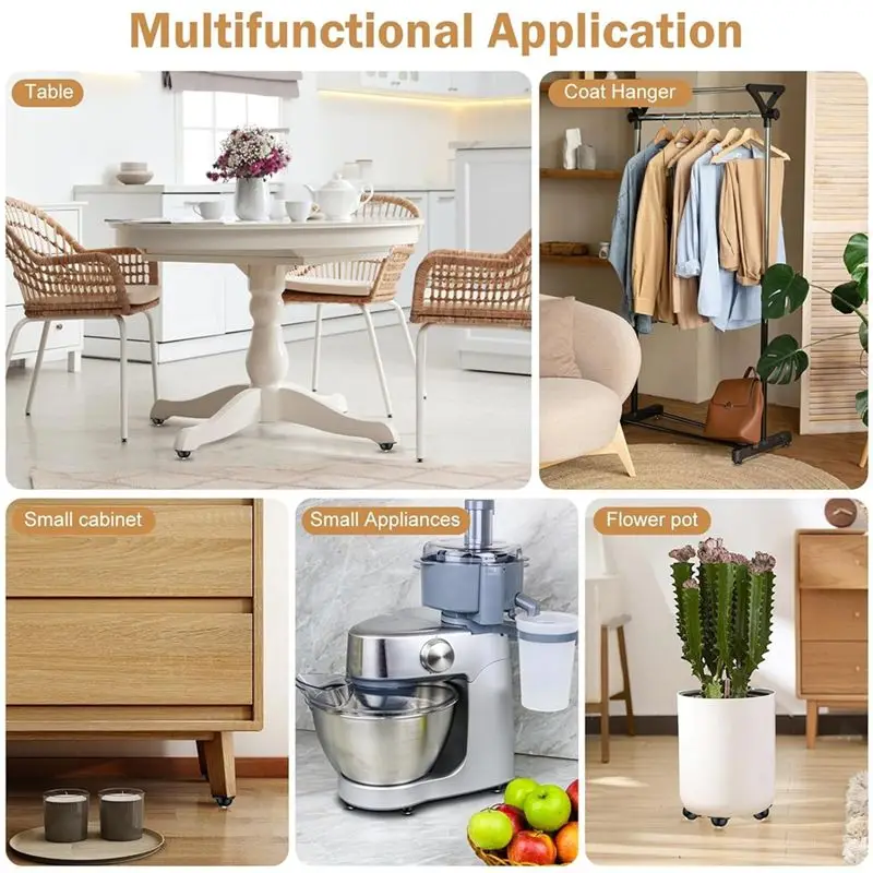 Limited Stock-FF 16Pcs1inch Self Adhesive Caster Wheels For Furniture,28LBS Load Capacity, Swivel Wheels For Small Appliance Sto