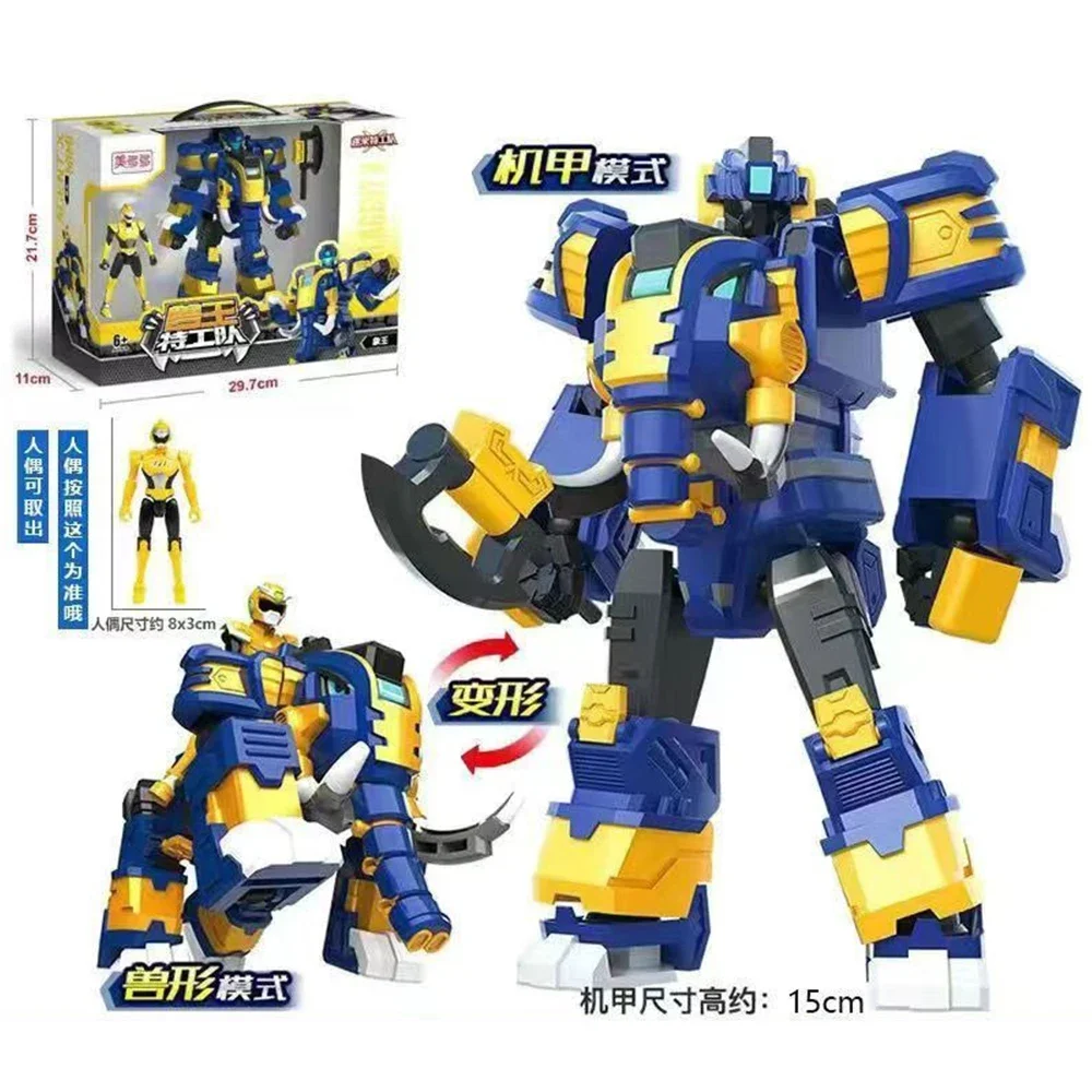 2026 Mini Force Transformation Robot to Lion/Elephant Toys Action Figures Transforming Mini Force X Deformation Dinosaur Toy