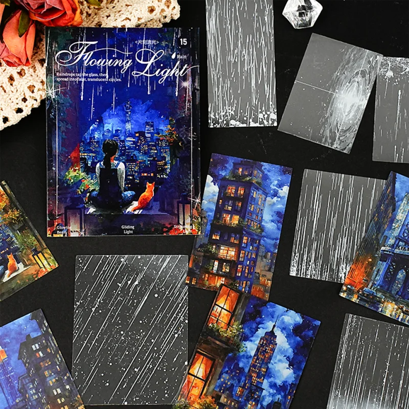 Mr. Paper Retro Scenery Stickers 15 sheets/pack Lonely Snowy Days Manufacturing Scenery Stickers Handbook Mobile Decoration Gift