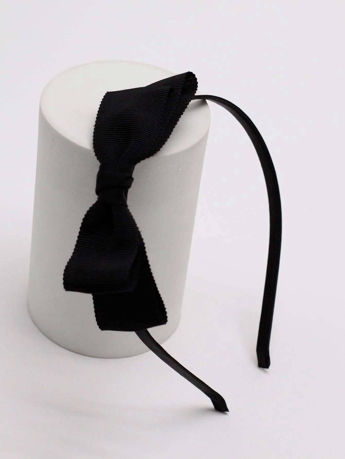 

Черная повязка на голову с бантом из гросгрена для женщин и девочек, элегантный аксессуар для волос