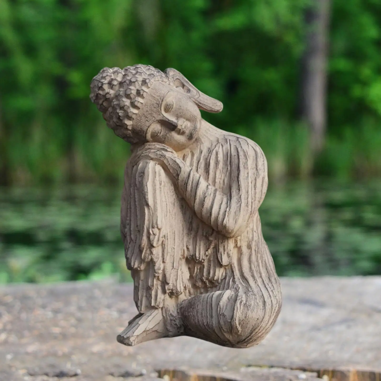 Large Buddha Statue Resin Figurine for Feng Shui Decor Indoor Outdoor Garden Patio Home Office Shelf Tabletop Ornament