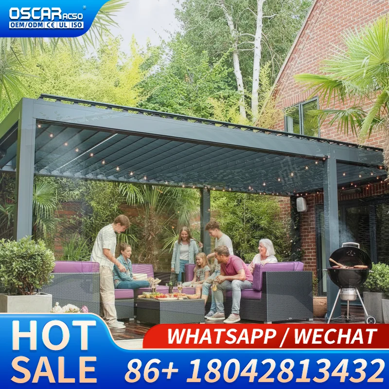 3x3 3x4 4x4 6x4m Outdoor Bioclimatic Aluminum Louvered  Villa Prefab Modular House Alternative Prefab Dwellings For Garden Patio