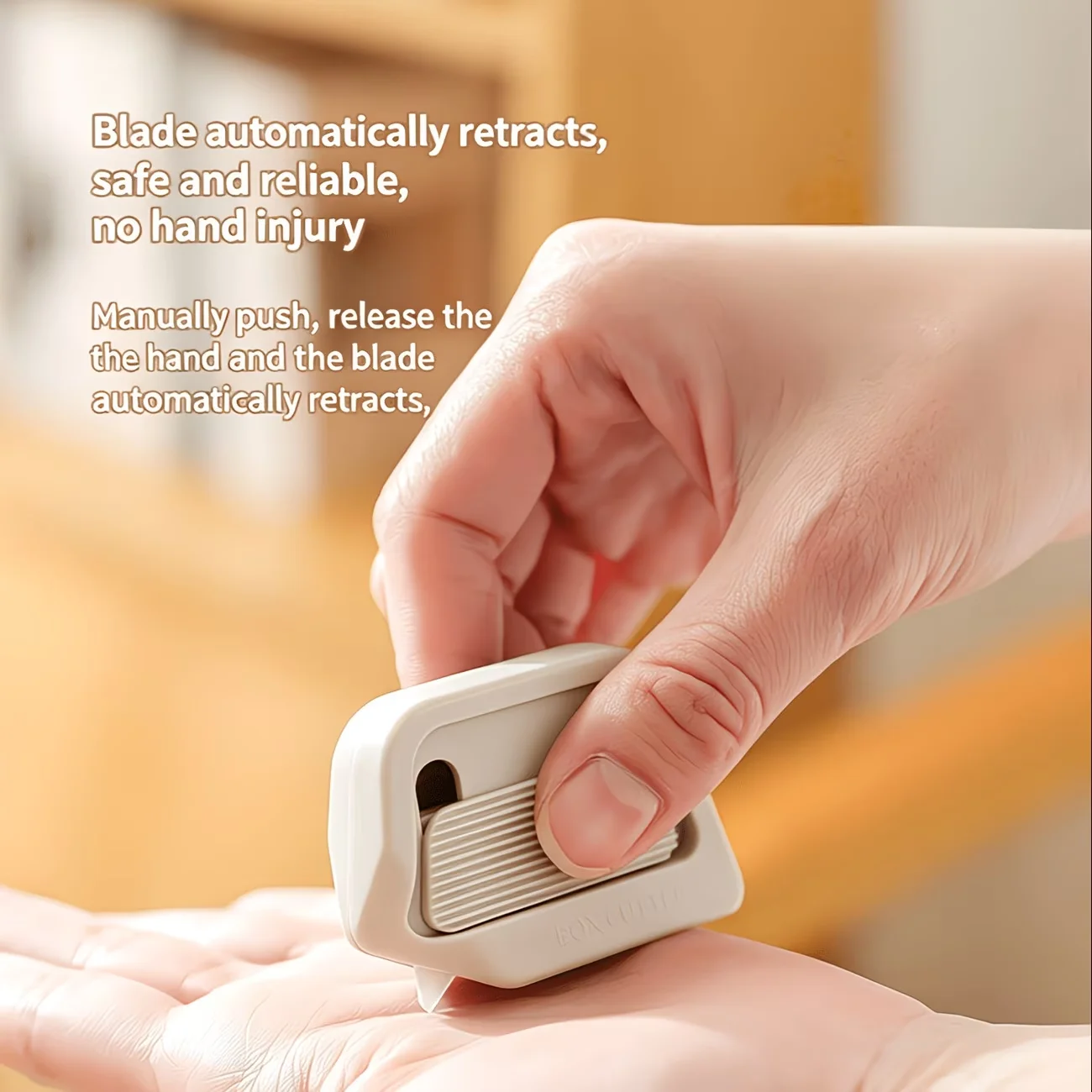 New Mini Automatic Retractable Box Cutter with Ceramic Magnetic Blade, Rustproof & Scratch Resistant, Non-Slip Ergonomic Grip
