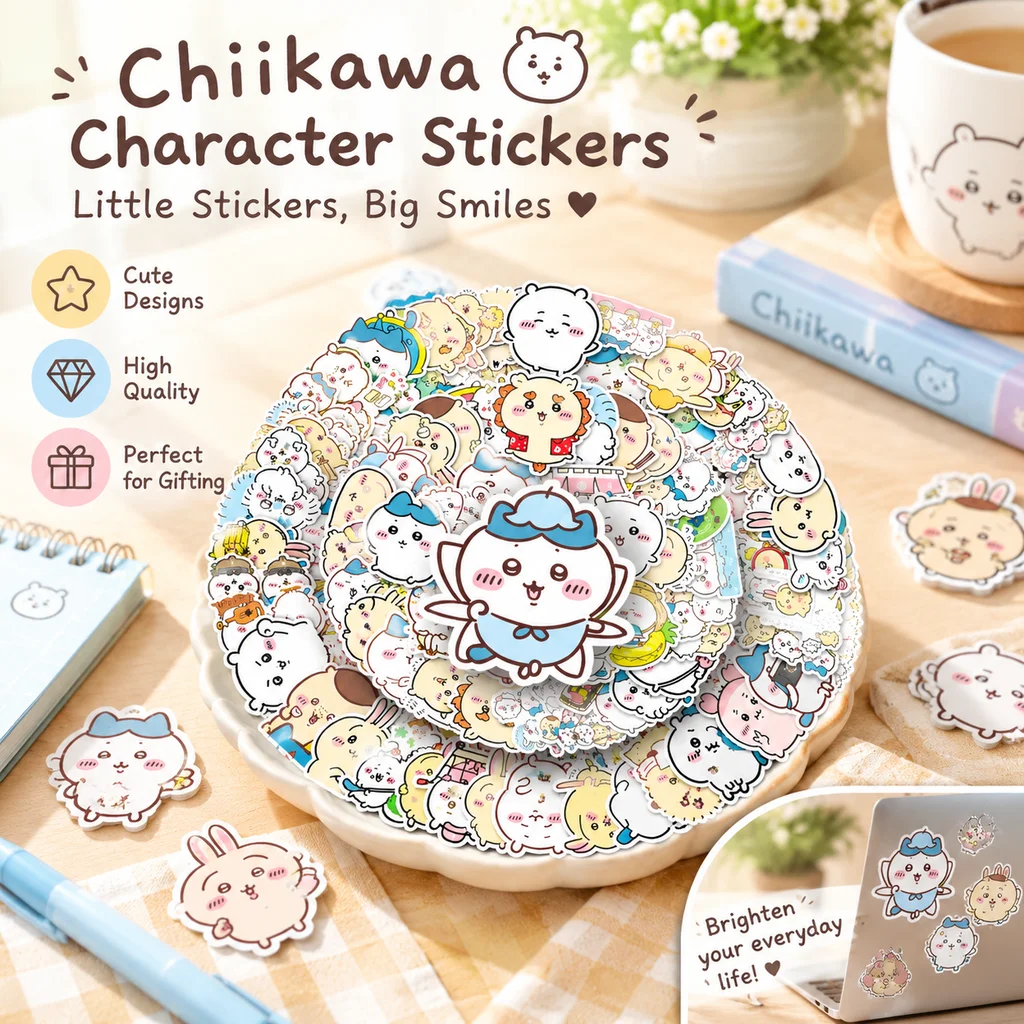 Cute Kawaii Chiikawa Anime Cartoon Stickers 101pcs Waterproof DIY Decorations for Thermos Cup Journal Scrapbook Stickers