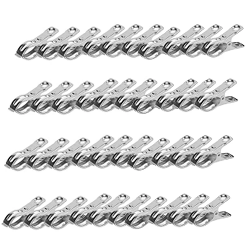 

40 Piece Garden Clips Silver Heavy-Duty For Assorted Greenhouse & Gardening Applications