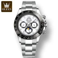 OLEVS 6654 Fashion Automatic Mechanical Men Wristwatch, Multifunctional Waterproof Stainless Steel Strap Watches For Men