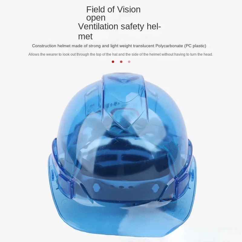 Casco de seguridad transparente para construcción, protector de casco duro para trabajadores, gorra de seguridad para el trabajo al aire libre,