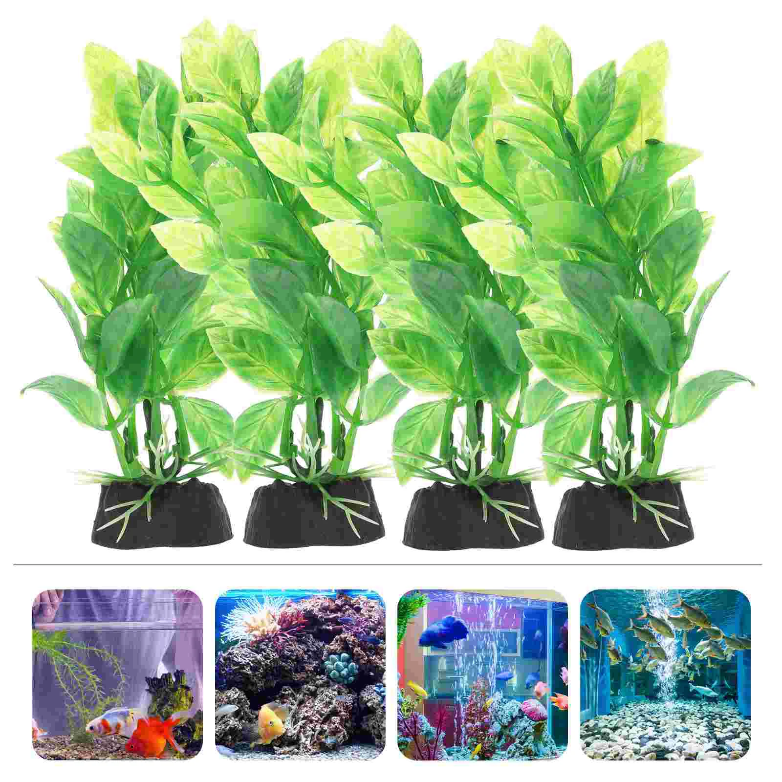 10 Pcs Aquarium Landscaping Fake Plants Fish Tank Water Grass Small Aquatic Landscape for Plastic