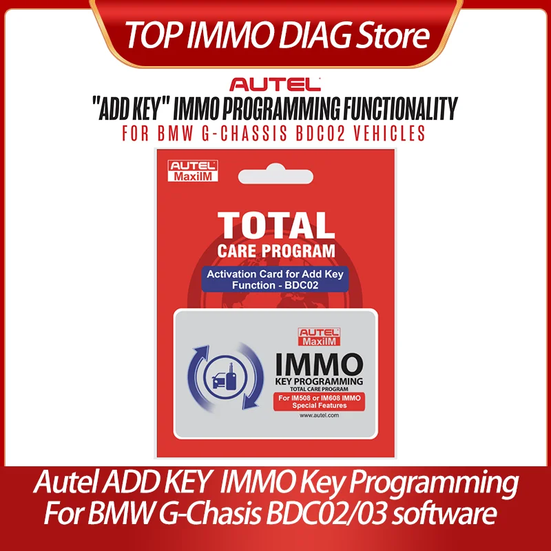Autel BMW ADD KEY IMMO PROGRAMMING FUNCTIONALITY SOFTWARE  UPDATE SUBSCRIPTION FOR BMW G-CHASSIS BDC02 BDC03 VEHICLES