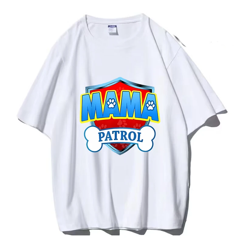 Patrulha pata família pai mãe t camisas para homens mulheres casal dos desenhos animados roupas de festa de aniversário verão manga curta streetwear topos presente