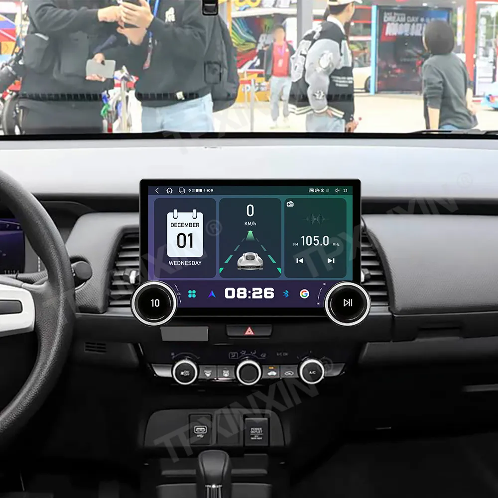 Radio para Auto con Android Auto y Carplay, Reproductor Multimedia Estéreo, GPS, Unidad Principal con Navegador, para Honda Fit 2019~2025, con Doble Perilla
