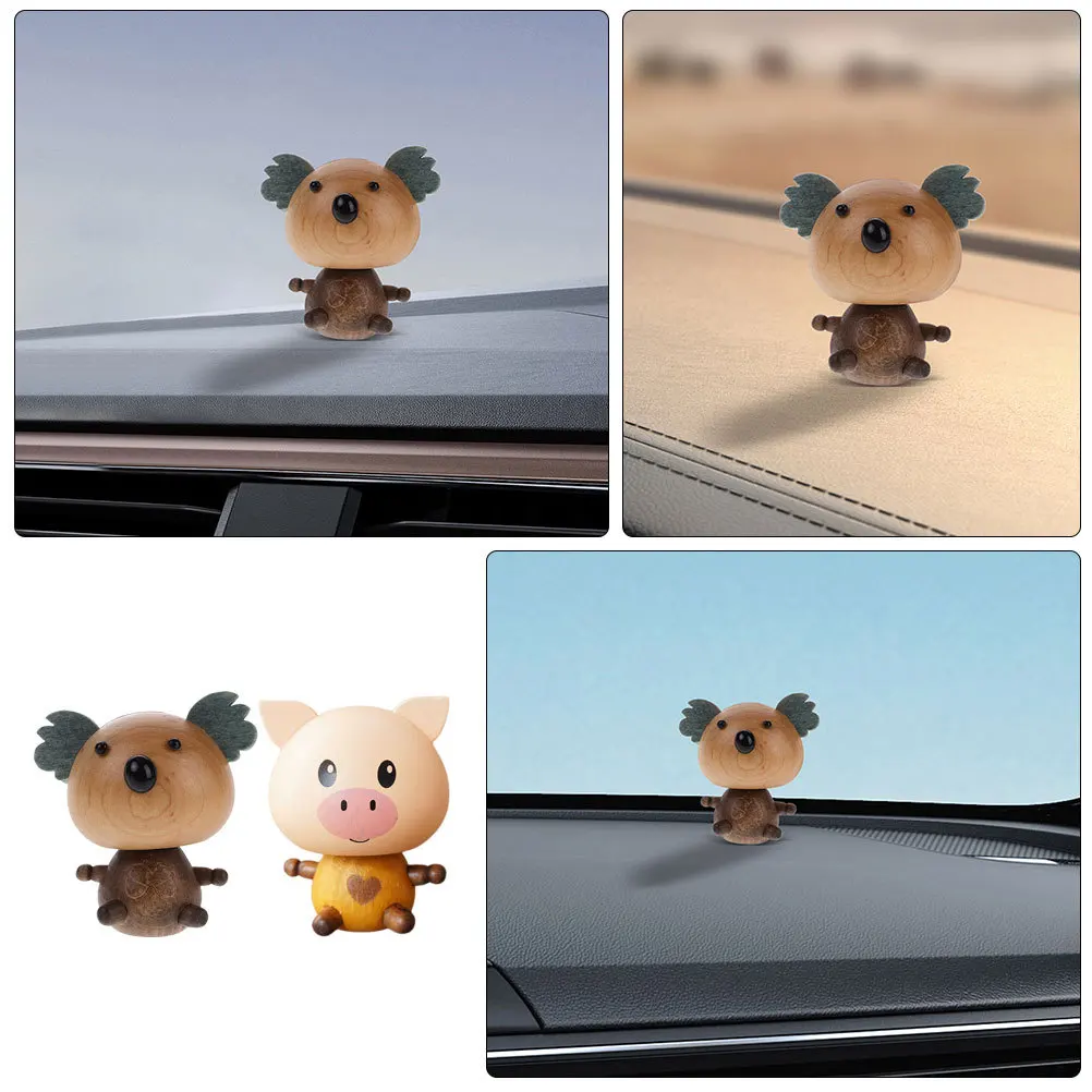 

2Pcs Car Dashboard Aromatherapy Bobblehead Ornament Cute Koala Spring Decoration Interior Small Gadget Accessory