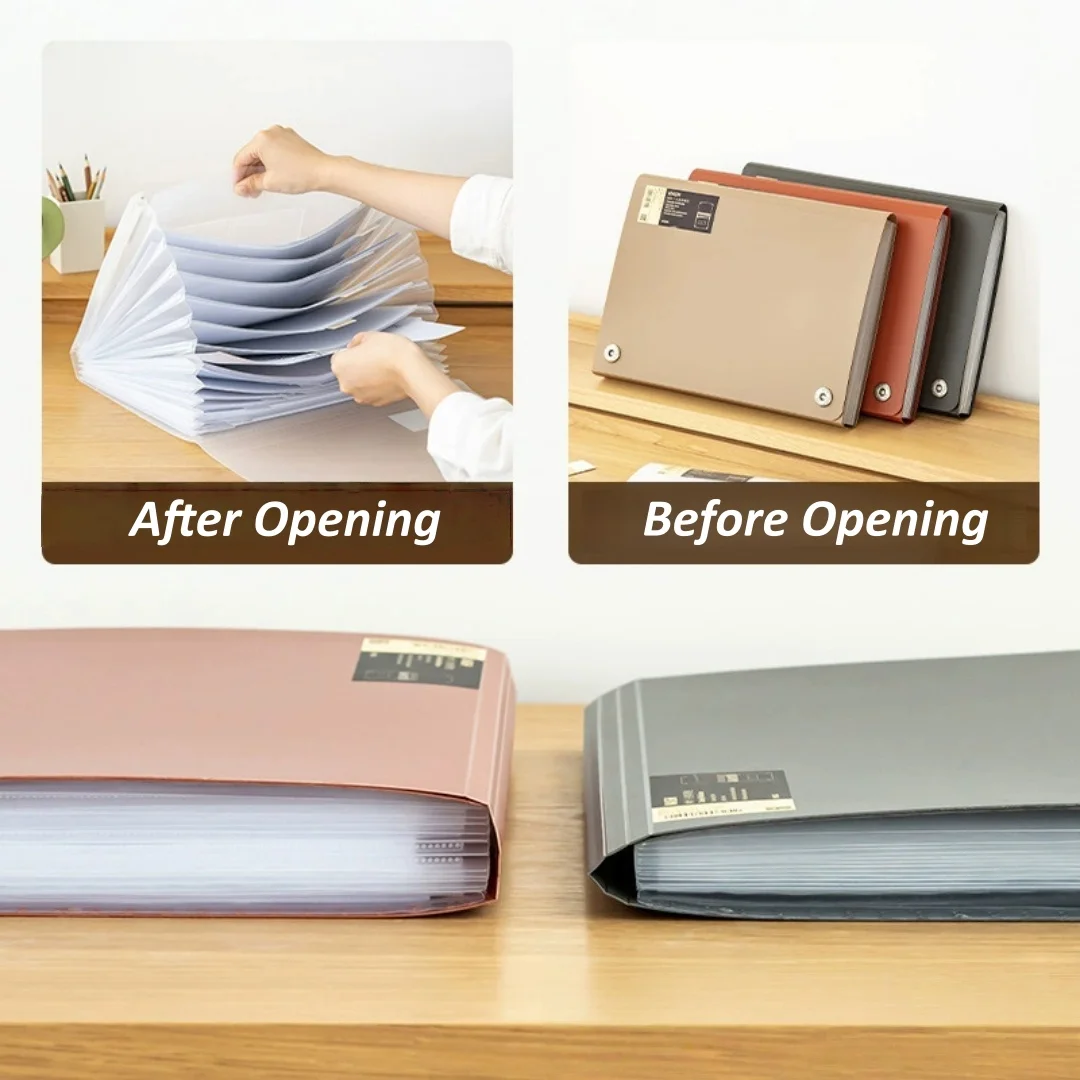 

Large Capacity 13 Layers File Folder Expanding File Bag A4 Folder for Documents Test Papers Organizer School Office Supplies