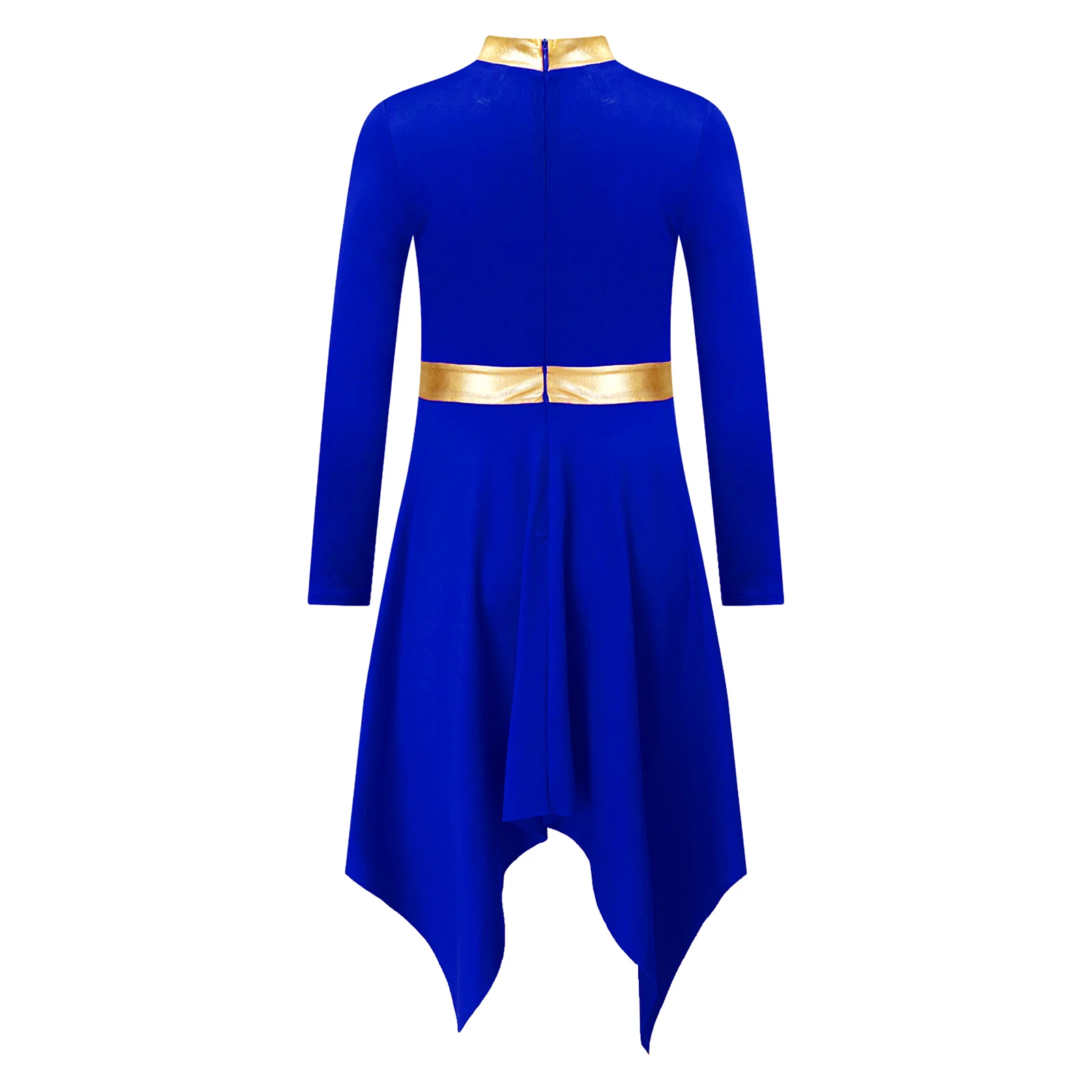 

Kids Girls Metallic Liturgical Praise Worship Christian Dance Robe Tunic Dresses Ballet Lyrical Dance Choir Performance Costume