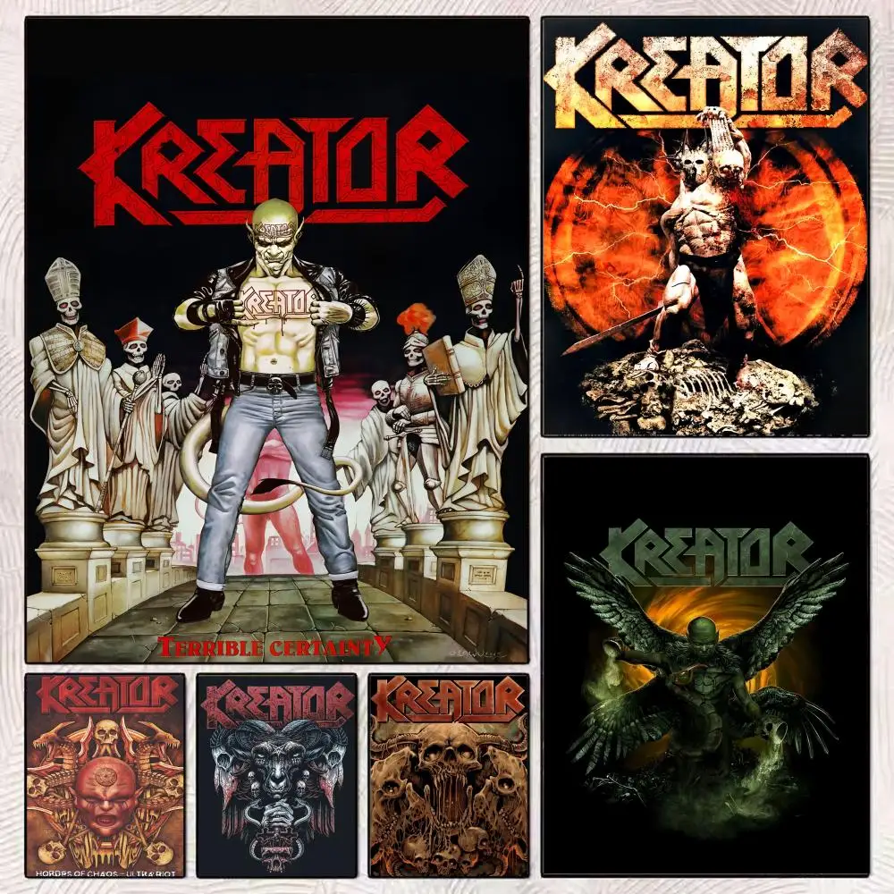 

Heavy Rock Band-K-Kreators Poster HD Art Mural Wallart Waterproof Vintage Print Decor for Home Decoration DIY Durable