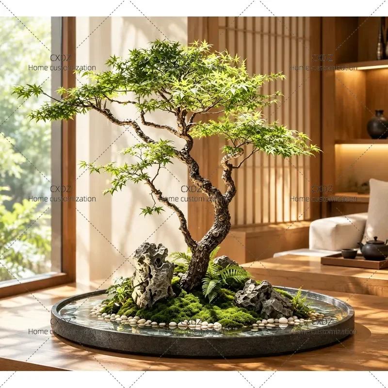 Simulation Green Maple Tree Artificial Plant Indoor Outdoor Fake Landscape Floor Standing Bionic Decoration for Home Window