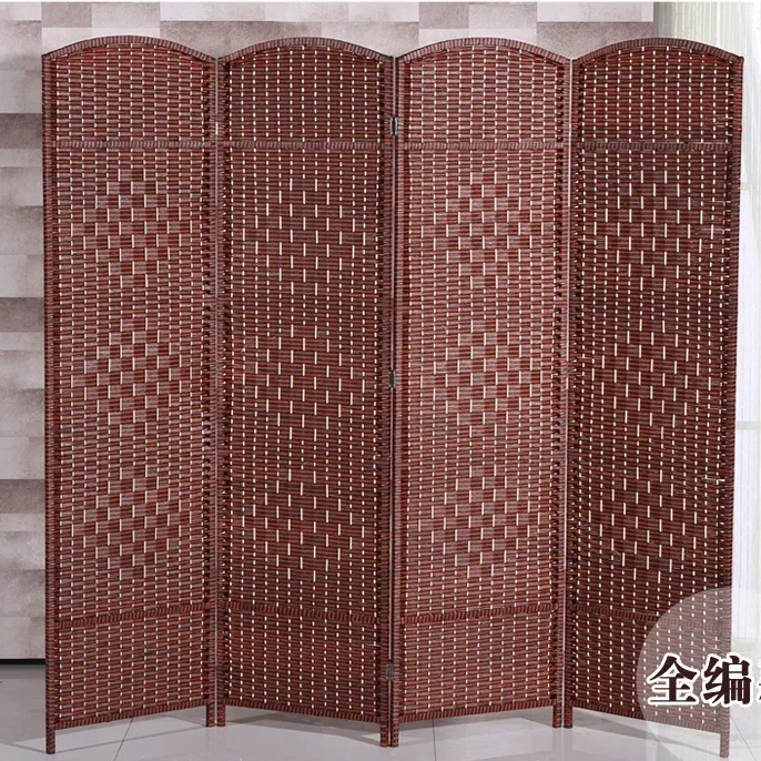 Paper Rattan Partition Folding Screen Seat Screen Screen Solid Wood Porch Fitting Room Partition