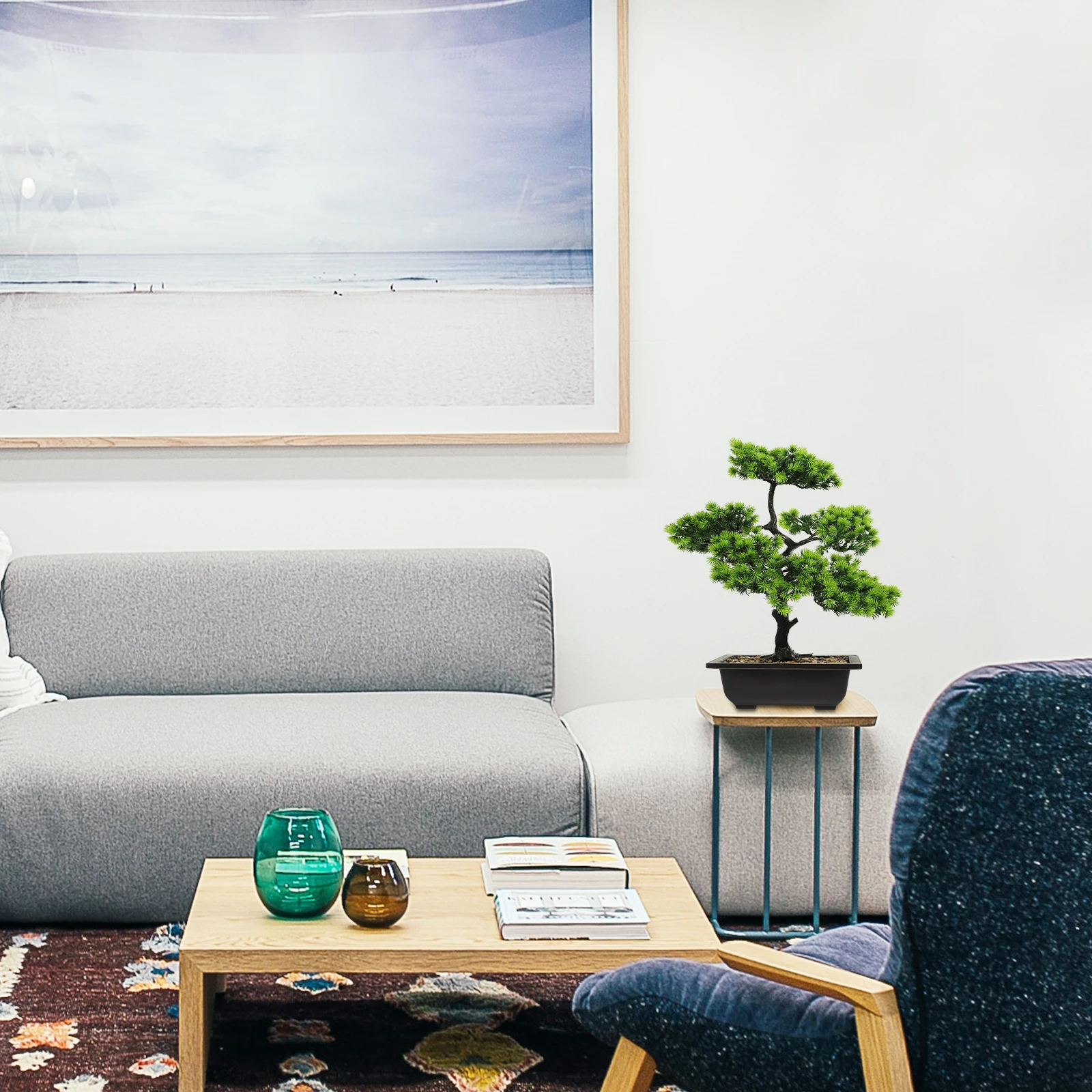 

Artificial Bonsai Tree Realistic Fake Guest-Greeting Pine Faux Bonsai Potted Plant Indoor Home Table Decor Fake Plant