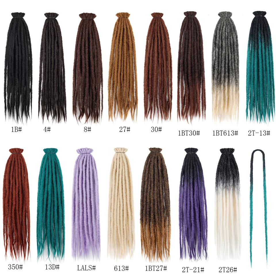 Cabello para crochet con rastas dobles africanas, extensión para trenzas, sintético negro para mujer 3