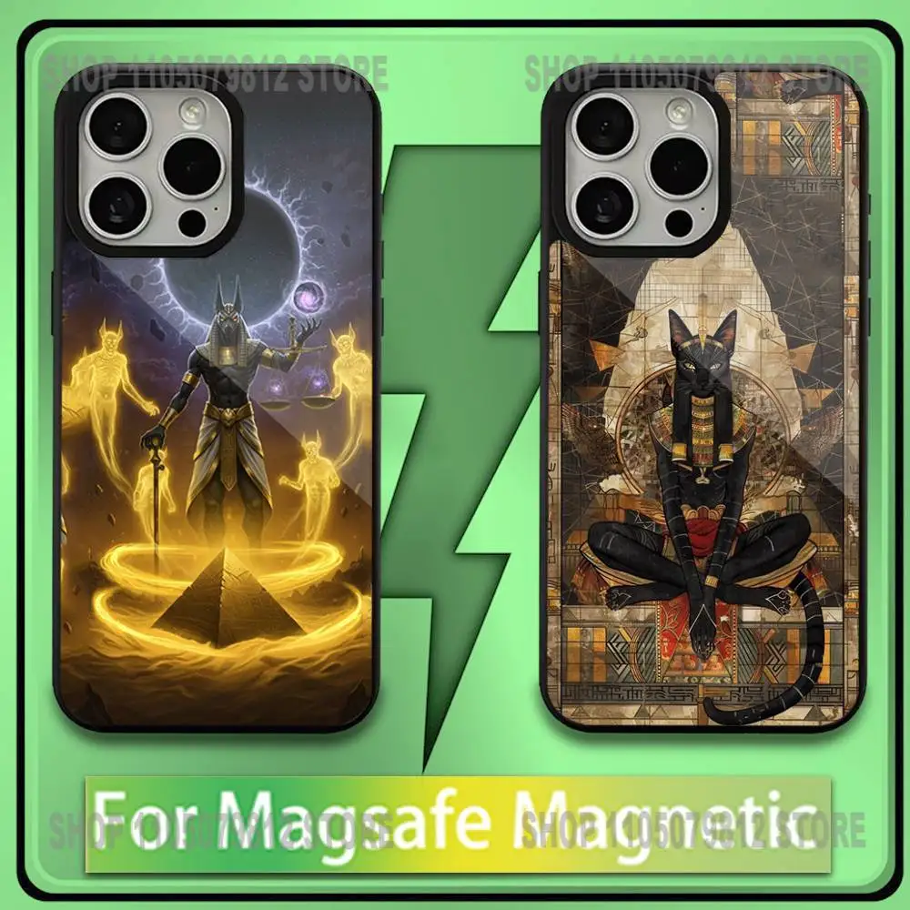 

Ancient Egyptian God Anubis Phone Case For iPhone17,16,15,14,13,12,11,Plus,Pro,Max,Mini Soft Magesafe Magnetic Wireless Charge