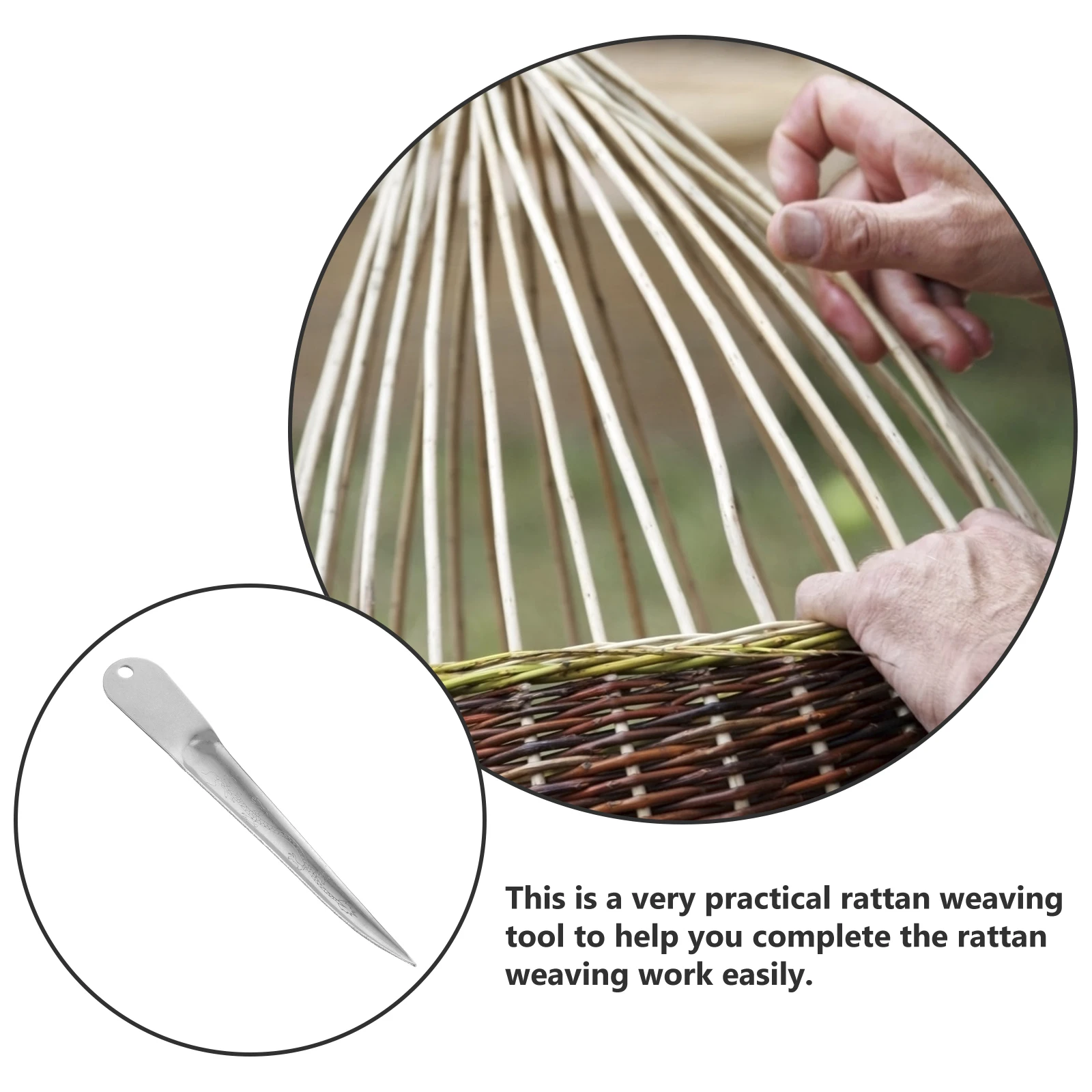 

Rattan Weaving Tool Stainless Steel Sturdy Pry Tool for Basket Repair Wicker Furniture Supplies Rattan Repair Kit