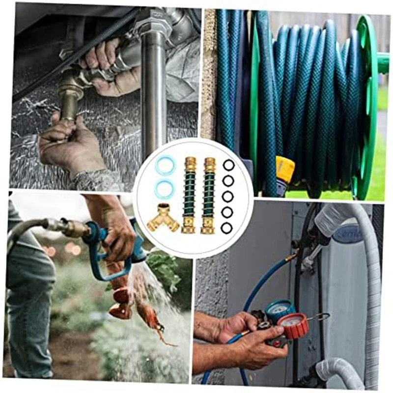 Water Pipe Leader Mangueira Conector, Spicket Splitter, Outlet, Reel, 1 Set