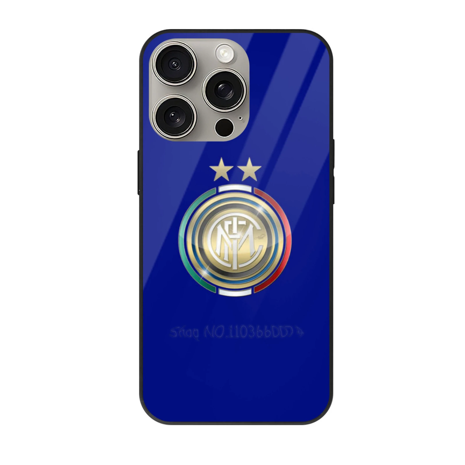 حافظة هاتف بشعار Inter Two Star لهاتف آيفون 16 Pro Max 15 14 13 Mini 11 12 Xs Xr 7 8 حافظات سوداء بشعار Inter Two Star Football