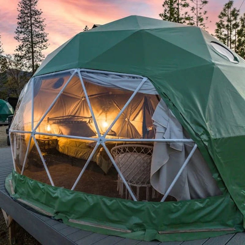 Glamping Tent Dome 8M Four Season With Bathroom