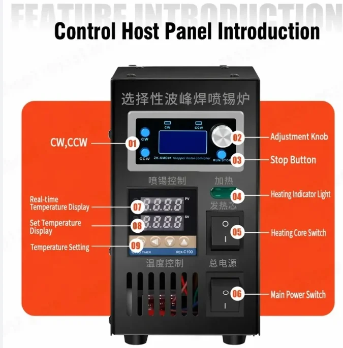 Selective Solder System 1500W 5KG PCB Rework Station Lead-Free Solder Fountain PID Temp Control Through-Hole 110V image 4