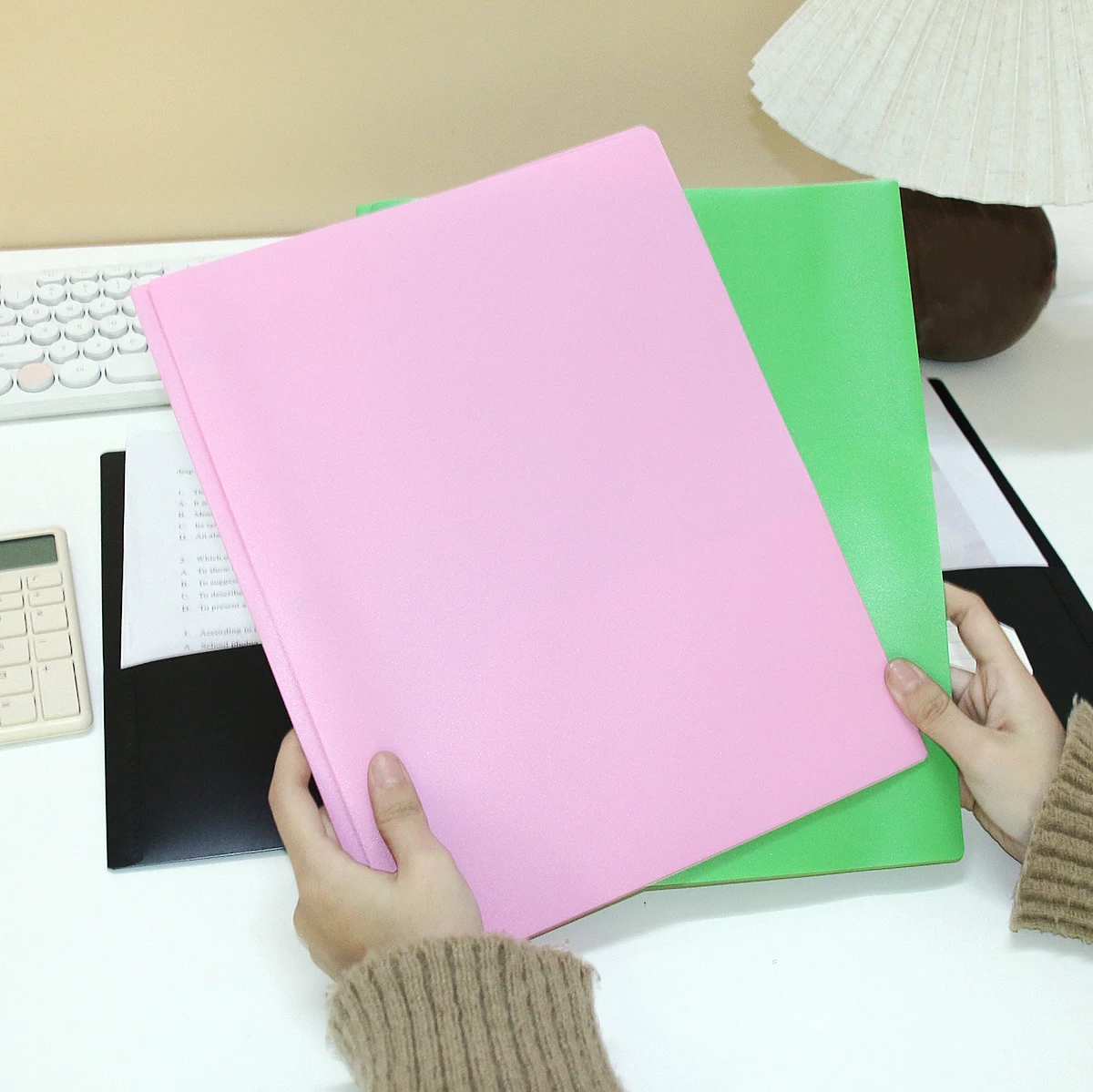 Pp Tadpole Clip Double Pocket Folder Plastic Document Bag Office Storage Folding Folder