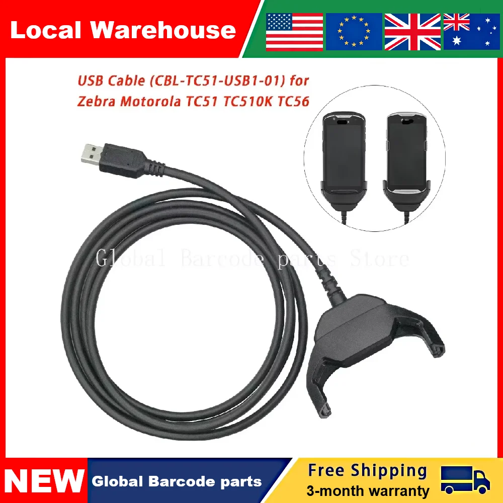 

USB Data Charger Cable for Zebra TC51 TC510K TC56 TC57 replace CBL-TC51-USB1-01