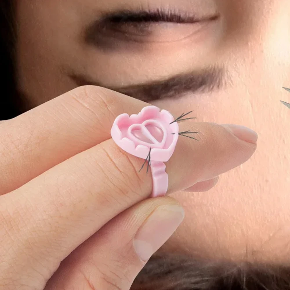 100pcs Eyelash Extensions Disposable Glue Ring Cup Eyelash Heart-Shaped Glue Holder Colored Plastic Glue Cup 1 Bag