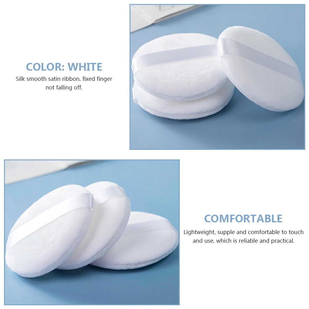 5 Stück abgerundete Kosmetik-Puff, schlichtes Design, weiche Haptik, Make-up-Puderquaste für die tägliche Schönheitsroutine, Geschenkidee