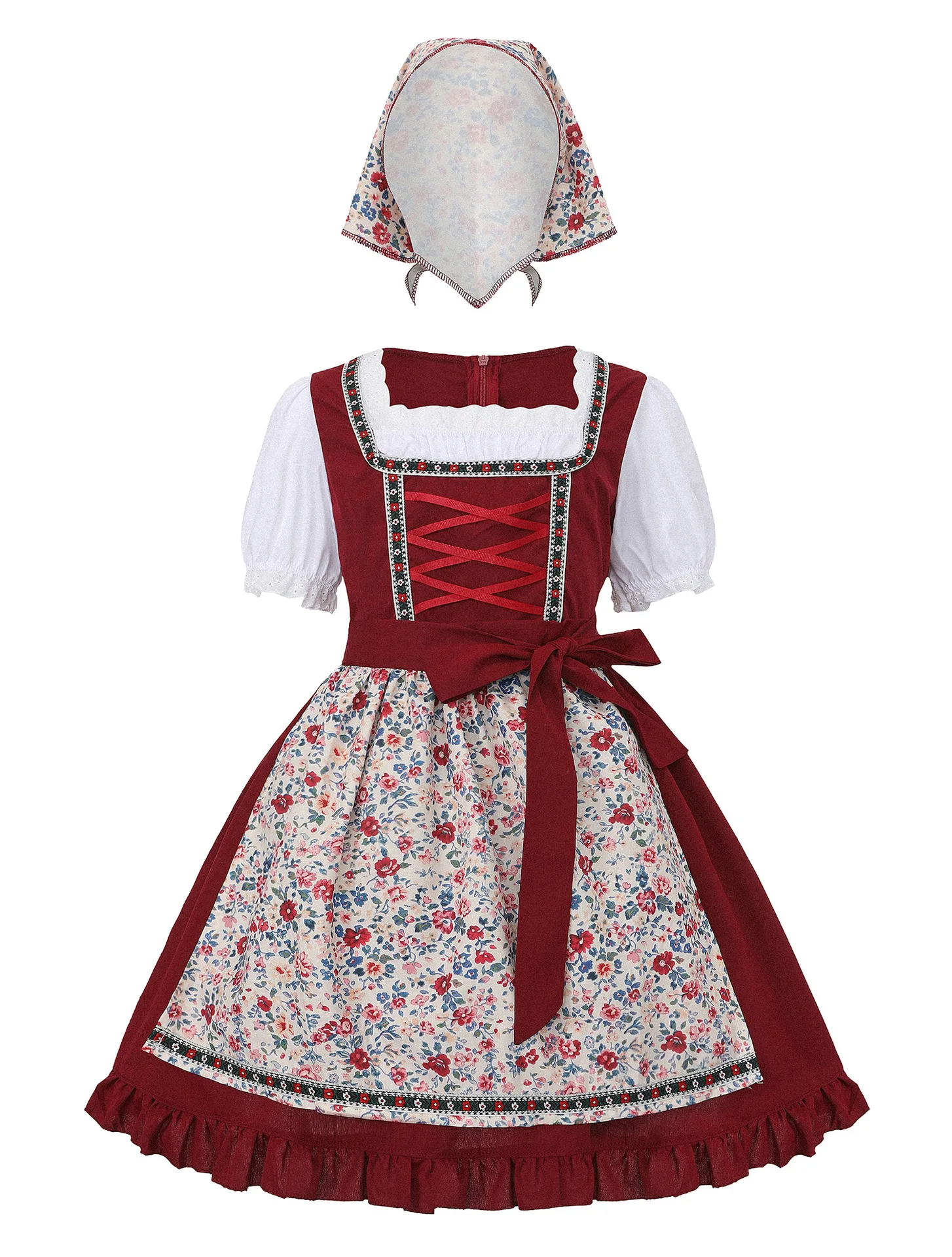 

Oktoberfest Bavarian Maid Dirndl Dress Kids Country Farm Lolita Costume Halloween Carnival Party Traditional German Folk Dress