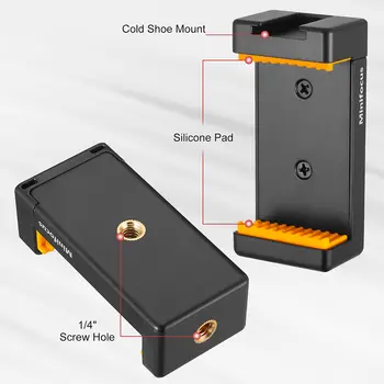 手機支架 Vlog 三腳架安裝轉接器,附冷靴接口和 1/4 螺絲孔,適用於智慧型手機 Vlog 影片拍攝,附 LED 燈和麥克風 8 最佳銷售 手機支架,適用於三腳架 - №3