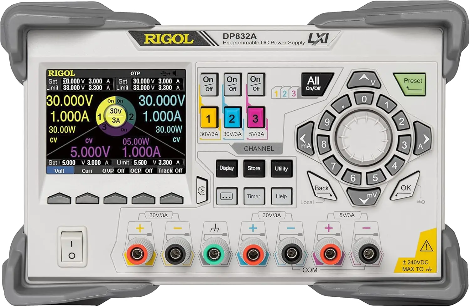 Dp832A Programmable Linear Dc Power Supply,3 Channels,195W Total Power,Maximum Output Range 30V/3A || 30V/3A, 5V/3A