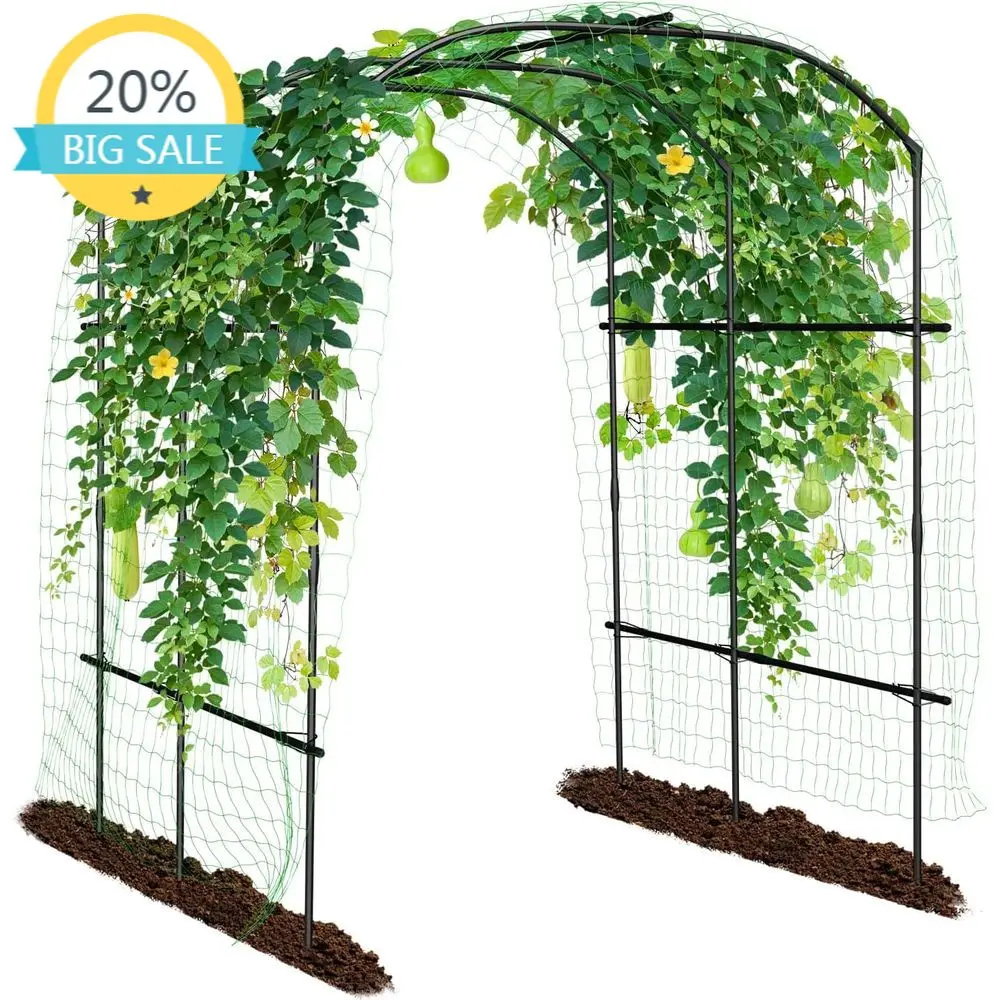 

Outdoor Metal Arch Trellis, 87 x 71 x 75, Tall Garden Tunnel for Climbing Plants and Vines