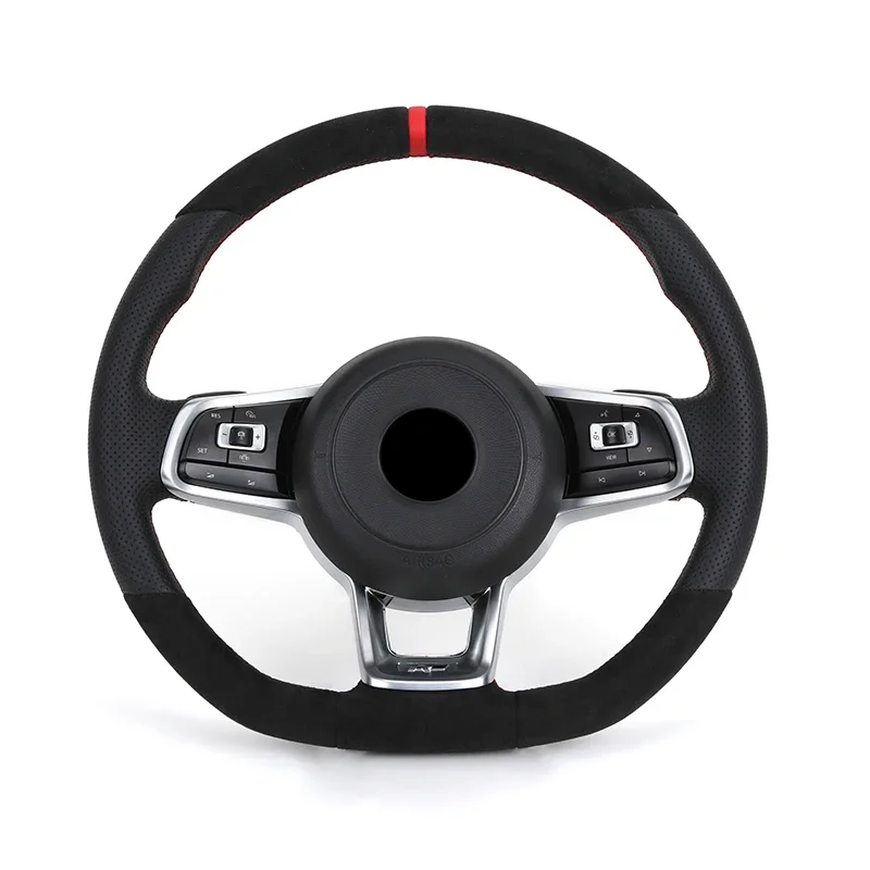 

Custom R Line Volante Leather Alcantara Steering Wheel for volkswagen VW Polo Golf R MK7.5 MK6 MK7 MK8 Jetta Passat CC B6 B7 B8