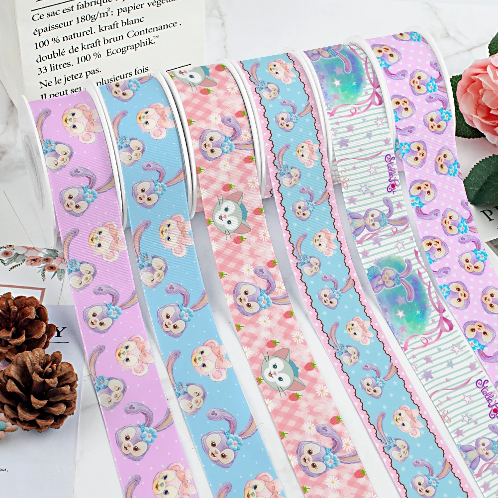 Disney Cartoon Bear Japanese Duffy Printing Grosgrain Ribbon 5Yards for DIY Hair Bows Merry Party Dec Meterials