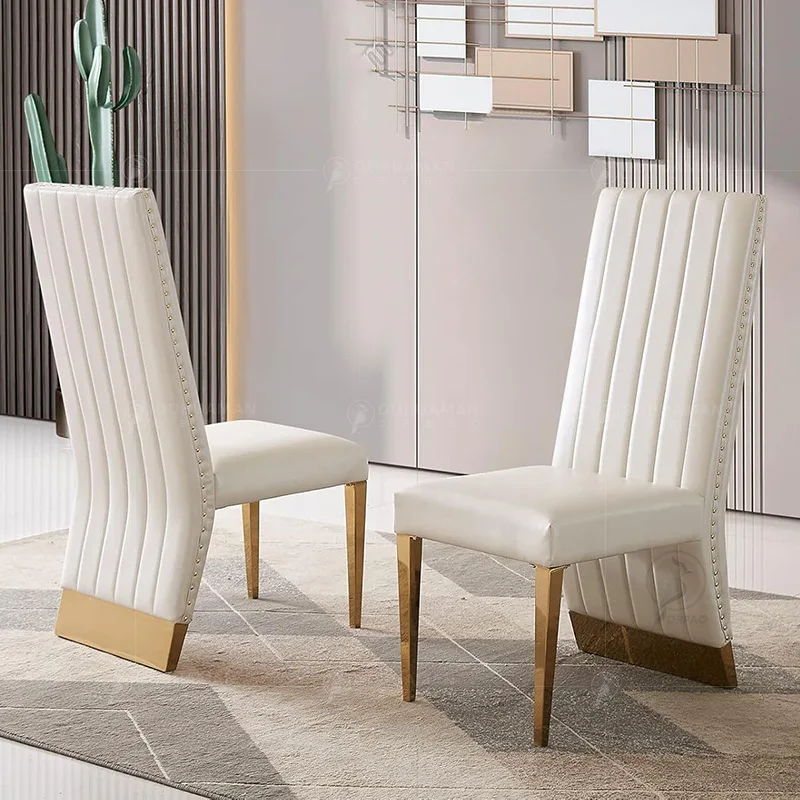 YJQ1 Minimalist Dining Chair Modern Household Flannel Dining Chair Cafe Hotel Model Room Leather Chair