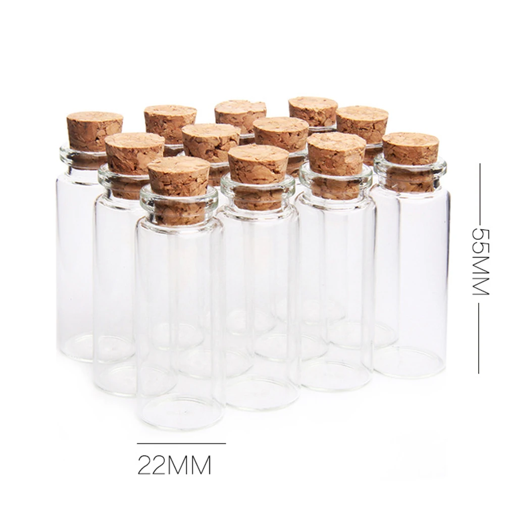 

20pcs Airtight Glass Bottle Mini Wooden Cork Stoppers High Quality Wish Jar Decorative Vase DIY Necklace Pendant Perfume Bottle