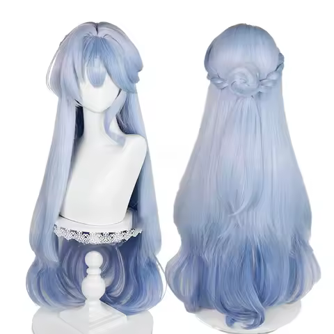 Anime Robin Cosplay Wig 96cm Long Blue Mixed Color Gradient Wigs Honkai Star Rail Wig Heat Resistant Synthetic Hair