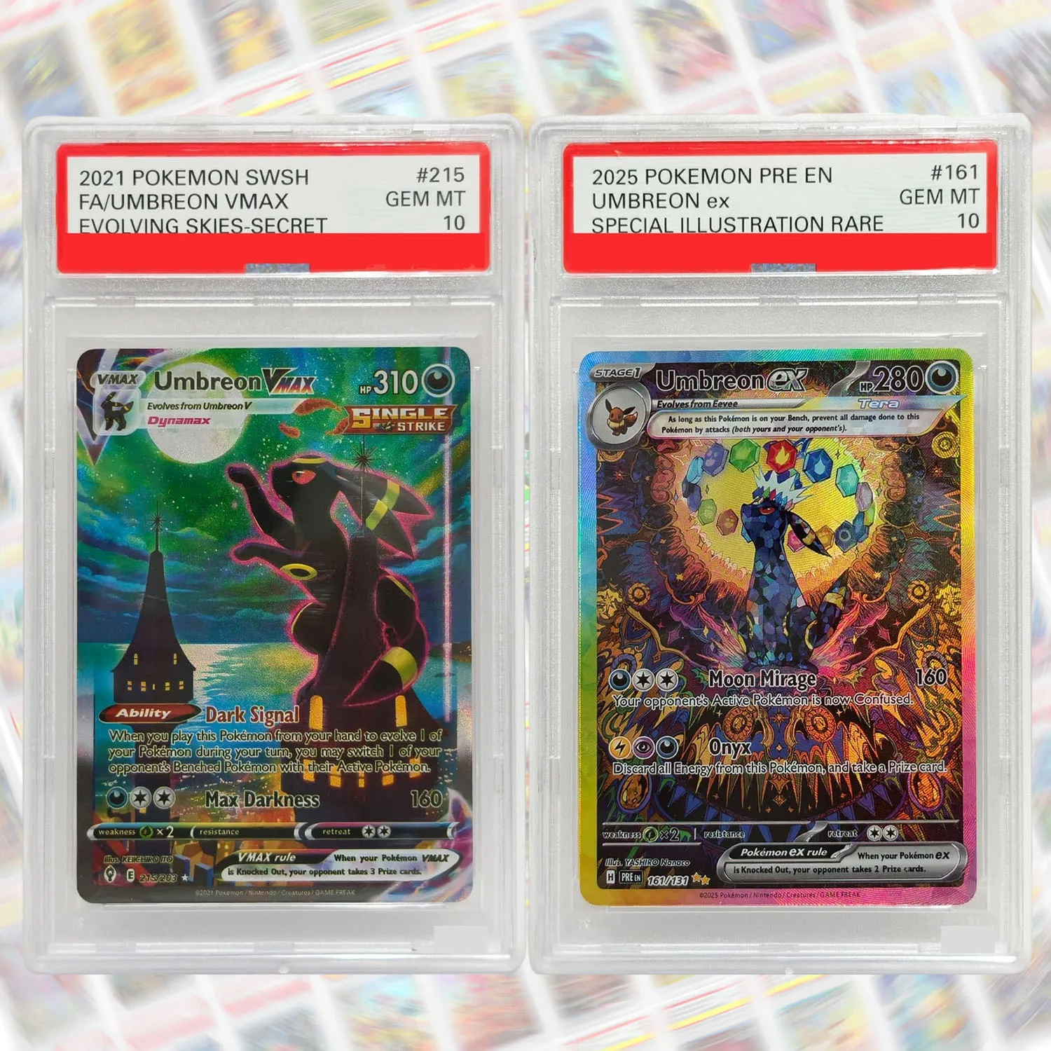 Carte de jeu de collection Umbreon VMAX 215/203 SWSH Evolving Skies 161/130 SIR, carte de jeu à copier, jouet DIY