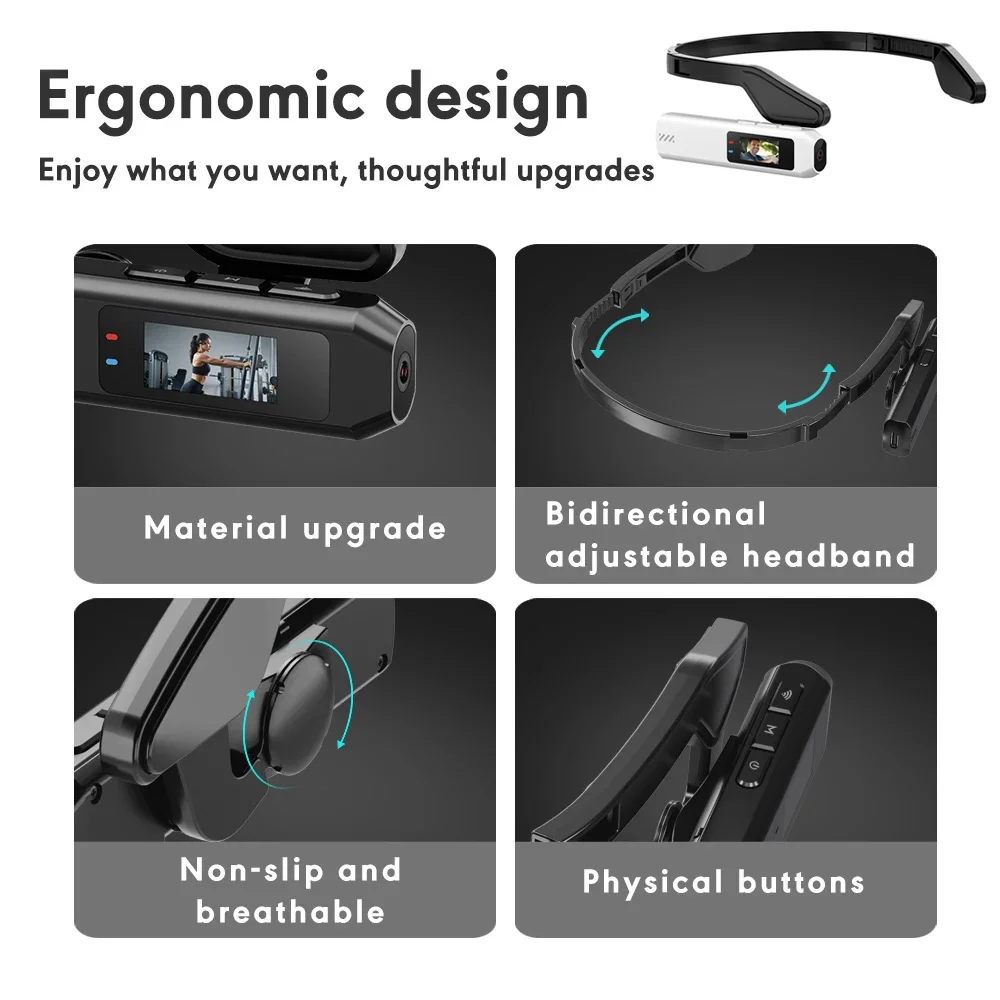Glasses Camera 1080P POV Video Recorder WiFi APP Control 110° Wide Angle Mini Wearable Camera for Travel Sports Recording