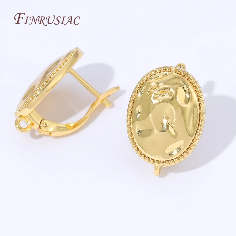 Blumen-Oval-U-Form-Ohrringhaken, 18K Gold- und Silberbeschichtet, Französischer Ohrverschluss, DIY Handgemachte Ohrringe, Schmuckzubehör