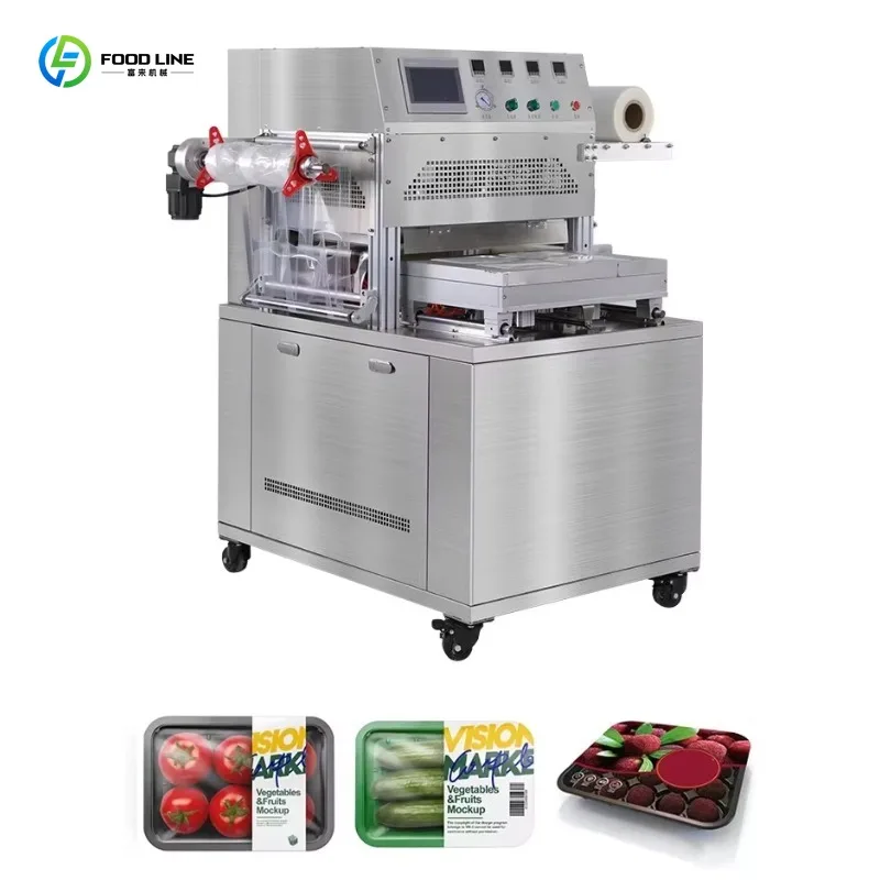 Customized Modified Atmospheric Tray Sealer Machine with Film for Food Meat Fish Salad Vacuum Packaging