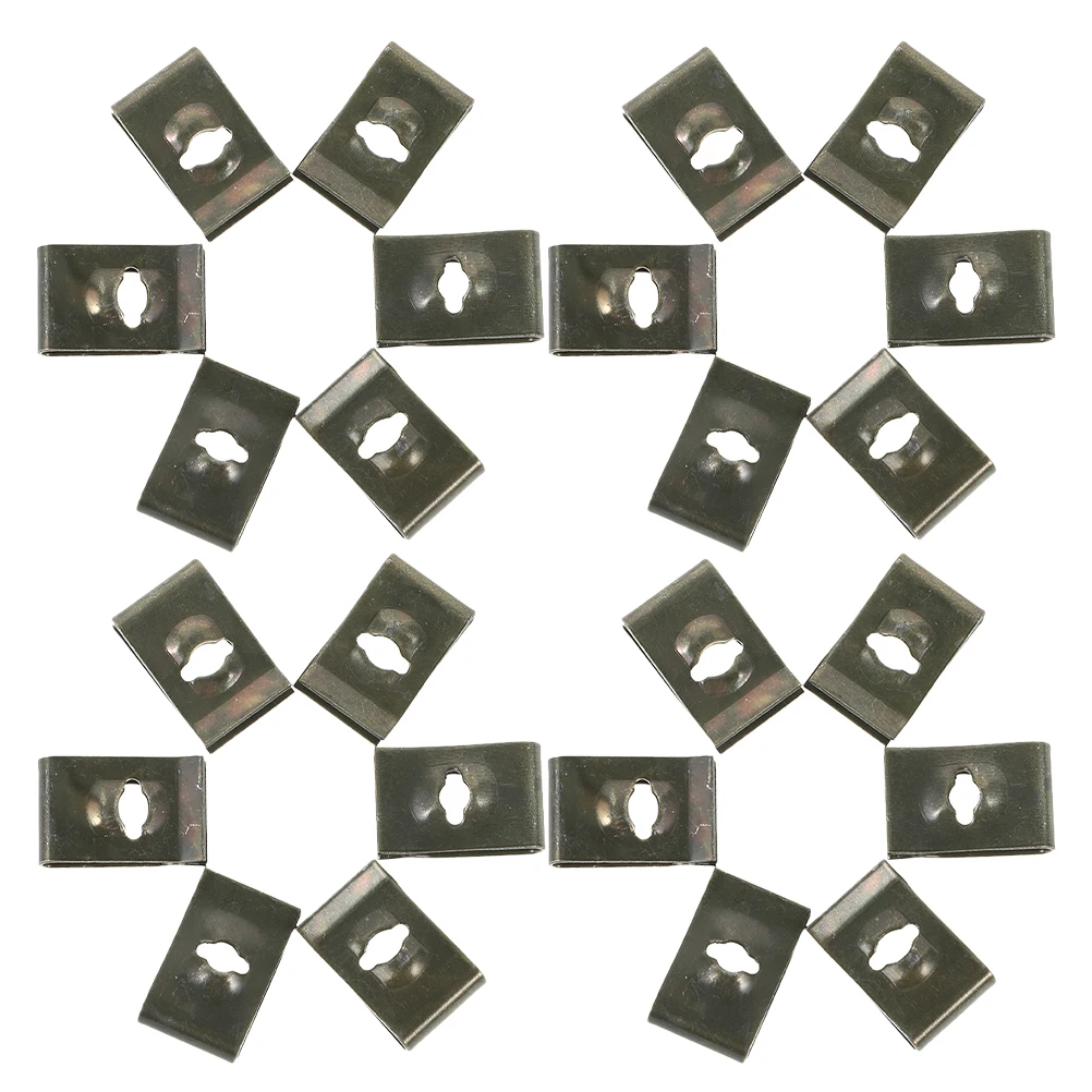 

100 Pcs Car Screw Base U-shaped Clips for Bumper Fasteners Automotive Retainer Parts Protector Car Modification Metal