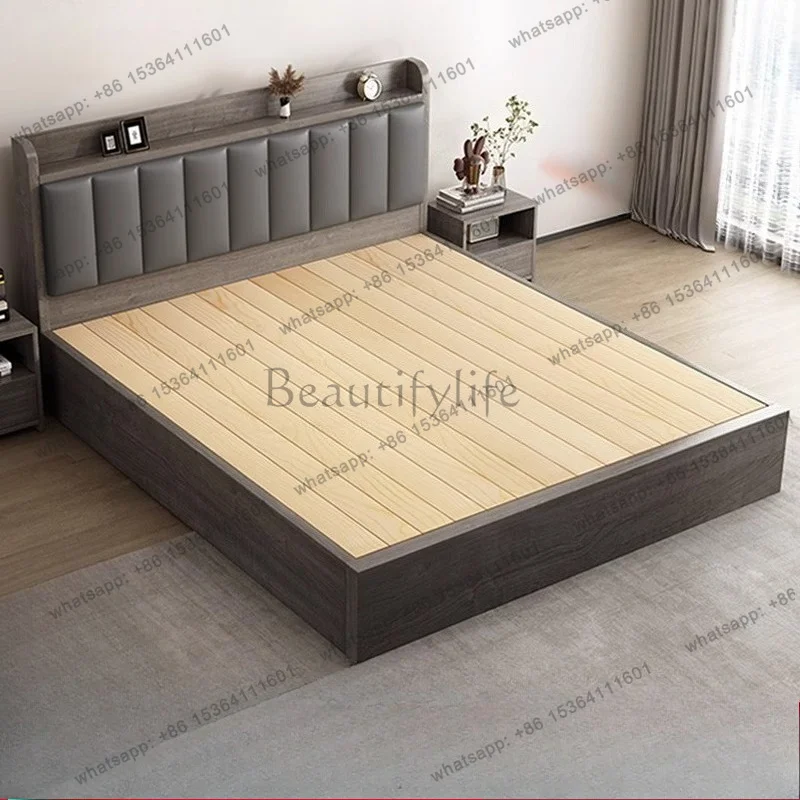 Modern Luxury Bed Mortise Tenon Structure Nordic Style Double Bed Minimalist Design Letto Matrimoniale Bedroom Furniture
